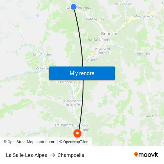 La Salle-Les-Alpes to Champcella map