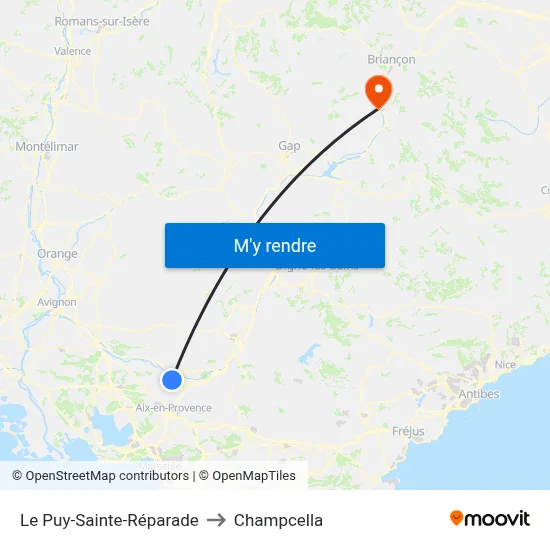 Le Puy-Sainte-Réparade to Champcella map