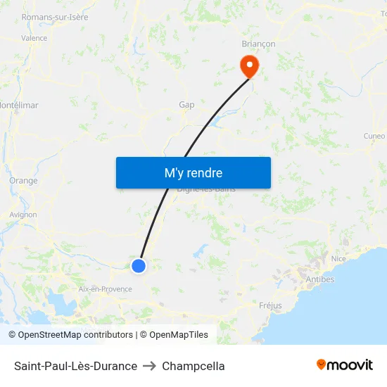 Saint-Paul-Lès-Durance to Champcella map