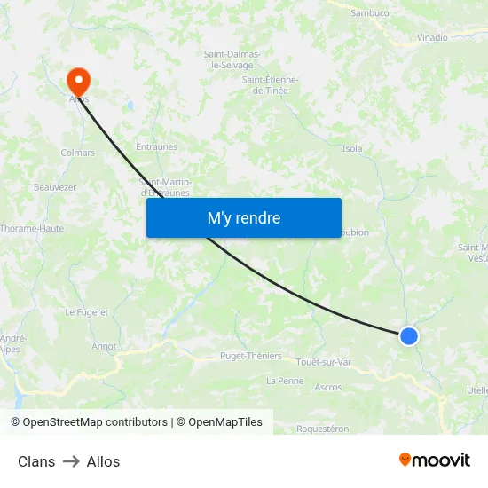 Clans to Allos map