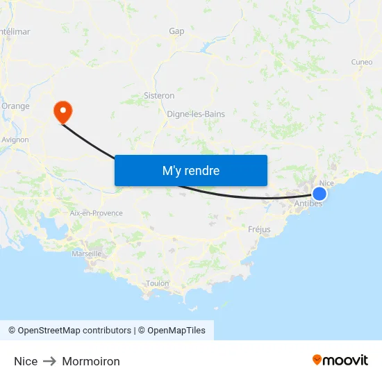 Nice to Mormoiron map