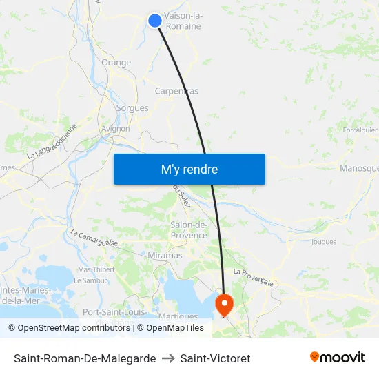 Saint-Roman-De-Malegarde to Saint-Victoret map
