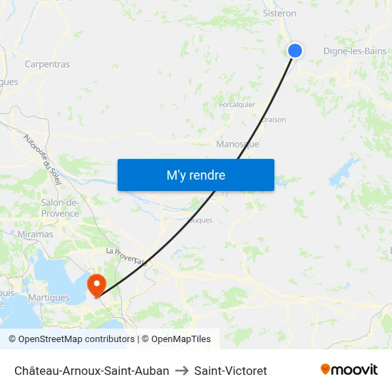 Château-Arnoux-Saint-Auban to Saint-Victoret map