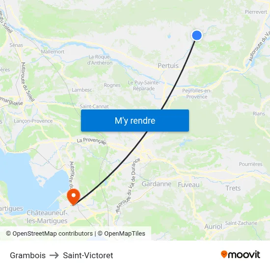 Grambois to Saint-Victoret map