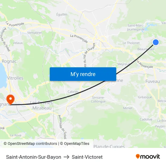 Saint-Antonin-Sur-Bayon to Saint-Victoret map