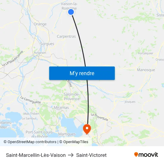 Saint-Marcellin-Lès-Vaison to Saint-Victoret map