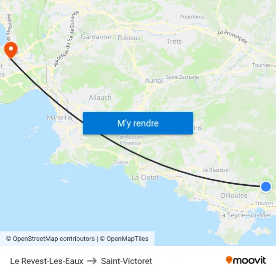 Le Revest-Les-Eaux to Saint-Victoret map