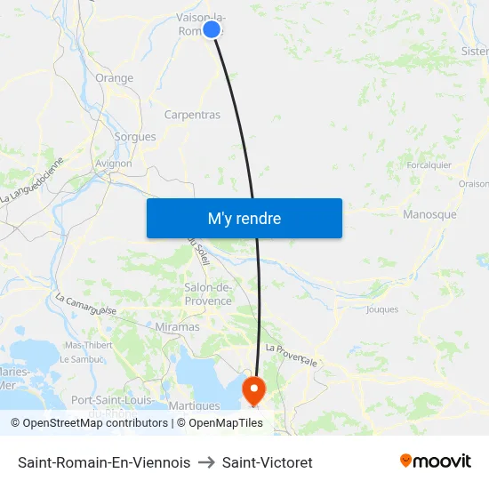Saint-Romain-En-Viennois to Saint-Victoret map