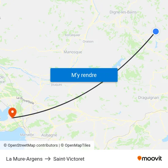La Mure-Argens to Saint-Victoret map