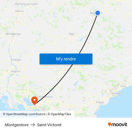 Montgenèvre to Saint-Victoret map