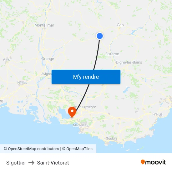 Sigottier to Saint-Victoret map