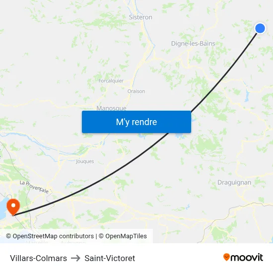 Villars-Colmars to Saint-Victoret map