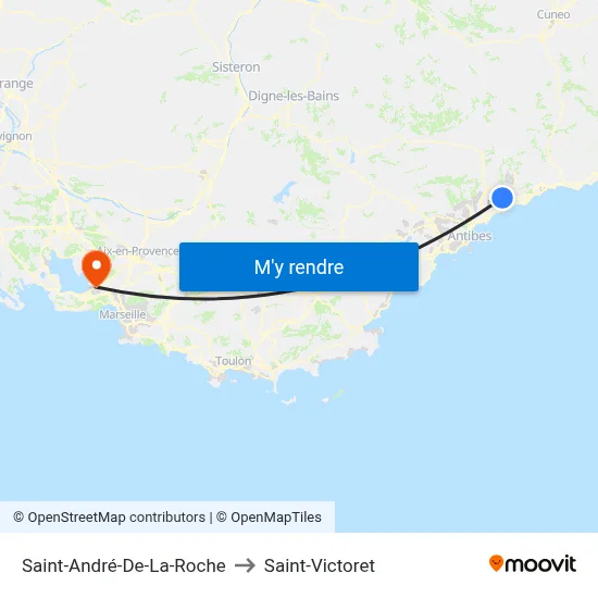 Saint-André-De-La-Roche to Saint-Victoret map