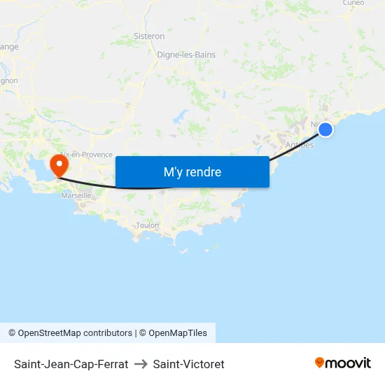 Saint-Jean-Cap-Ferrat to Saint-Victoret map