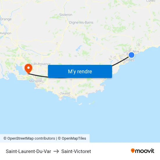 Saint-Laurent-Du-Var to Saint-Victoret map