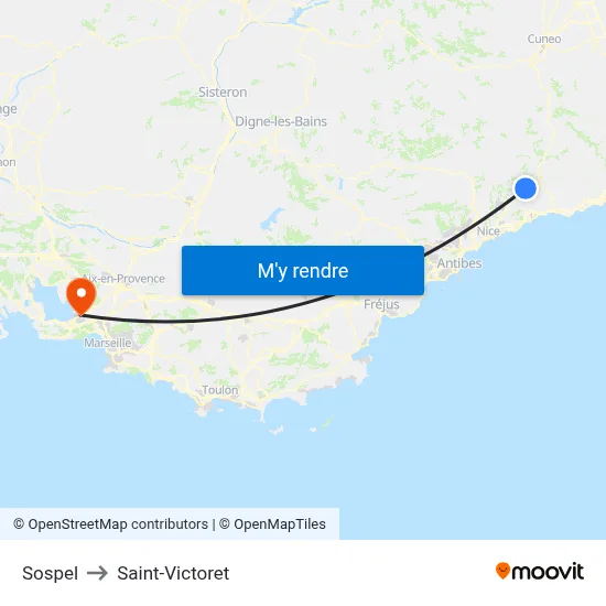 Sospel to Saint-Victoret map