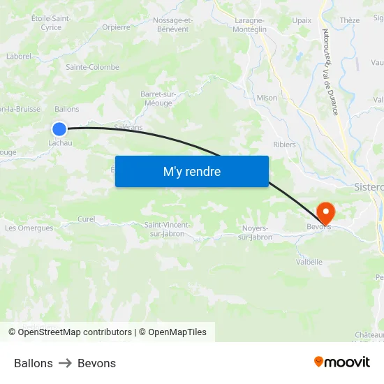 Ballons to Bevons map