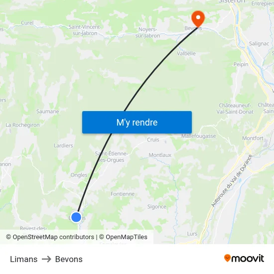 Limans to Bevons map