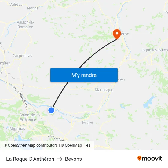 La Roque-D'Anthéron to Bevons map