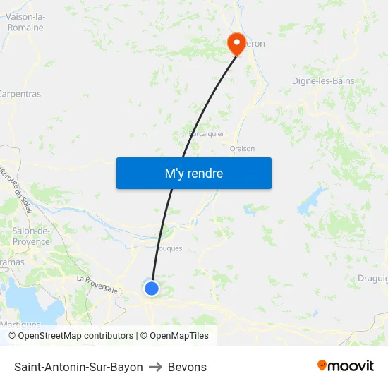 Saint-Antonin-Sur-Bayon to Bevons map