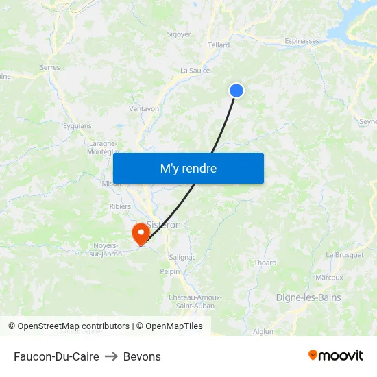 Faucon-Du-Caire to Bevons map