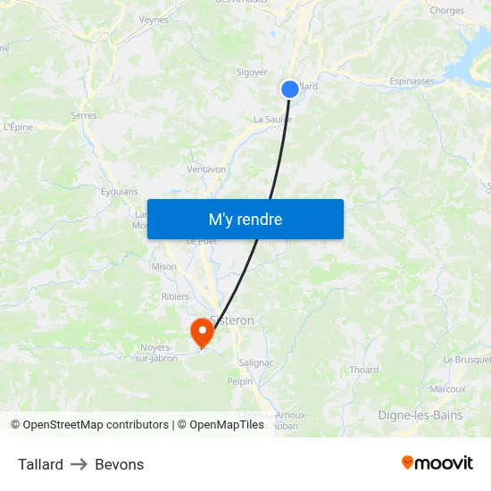 Tallard to Bevons map