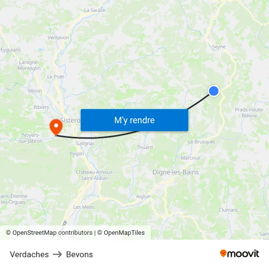 Verdaches to Bevons map