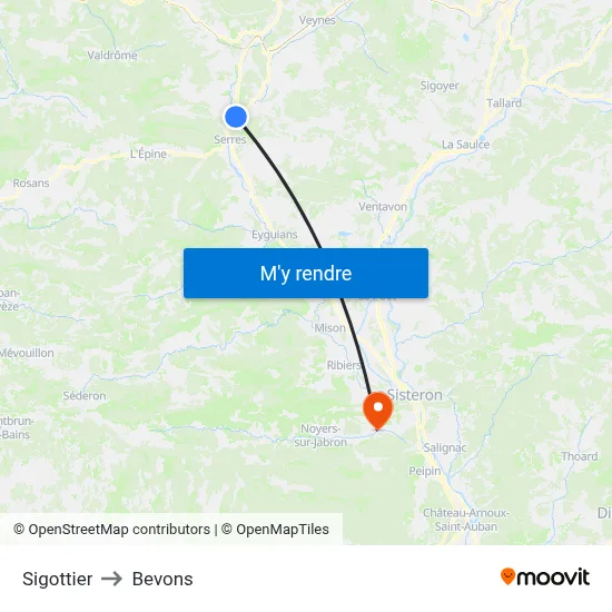 Sigottier to Bevons map