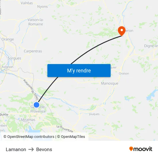 Lamanon to Bevons map