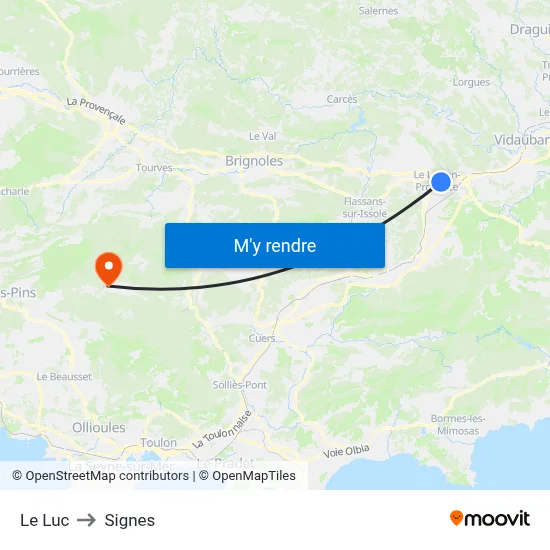Le Luc to Signes map