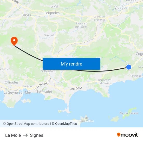 La Môle to Signes map