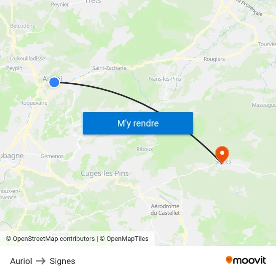 Auriol to Signes map