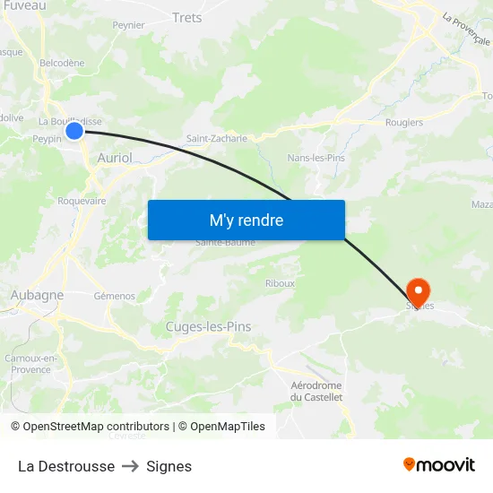 La Destrousse to Signes map