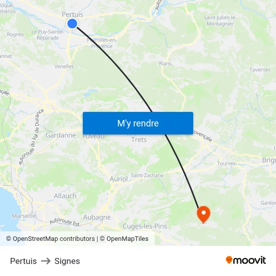 Pertuis to Signes map