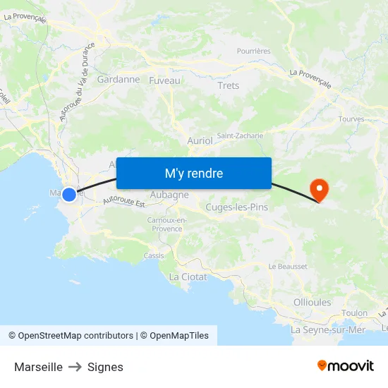 Marseille to Signes map