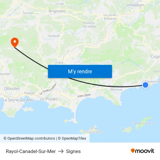 Rayol-Canadel-Sur-Mer to Signes map