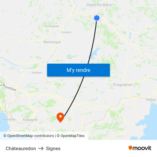 Châteauredon to Signes map