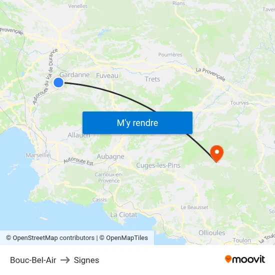 Bouc-Bel-Air to Signes map