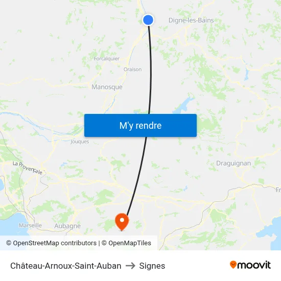 Château-Arnoux-Saint-Auban to Signes map