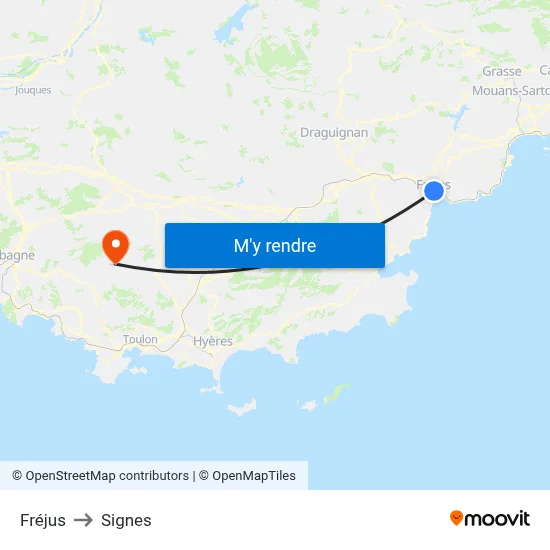 Fréjus to Signes map