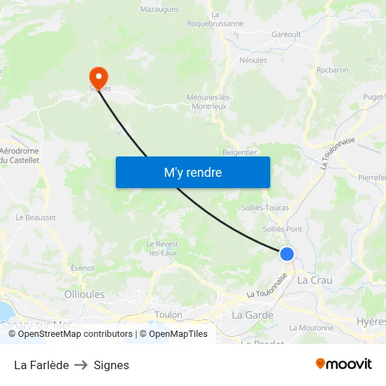 La Farlède to Signes map