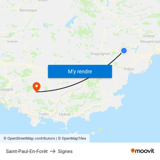 Saint-Paul-En-Forêt to Signes map