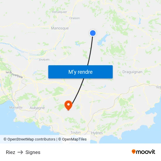Riez to Signes map
