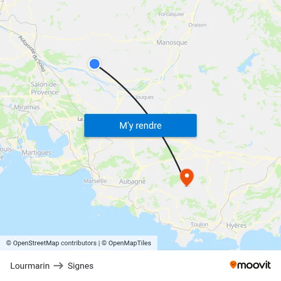 Lourmarin to Signes map