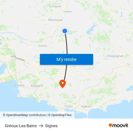 Gréoux-Les-Bains to Signes map