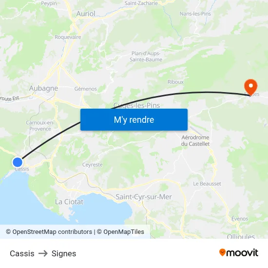 Cassis to Signes map