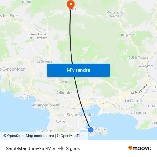 Saint-Mandrier-Sur-Mer to Signes map