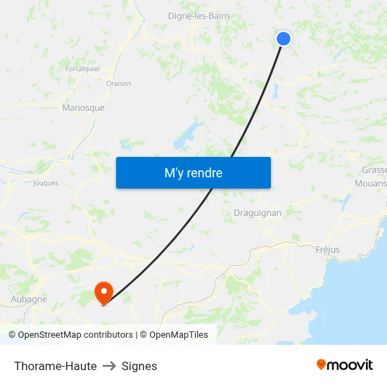 Thorame-Haute to Signes map