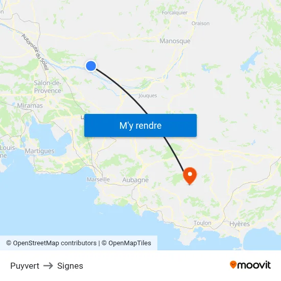 Puyvert to Signes map