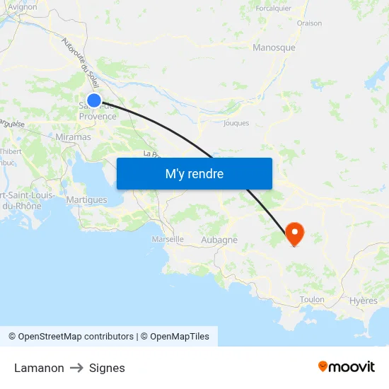 Lamanon to Signes map